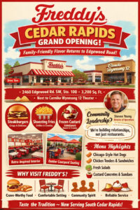 Freddy’s Doubles Down in Cedar Rapids: A New Chapter in Family-Friendly Dining