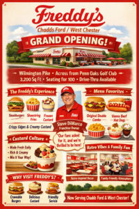 Freddy’s Frozen Custard & Steakburgers Expands to Chadds Ford/West Chester
