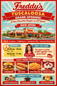 Freddy’s Frozen Custard & Steakburgers: A New Flavorful Chapter on 15th Street, Tuscaloosa