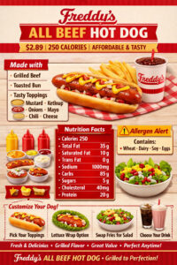 Freddy’s All Beef Hot Dog