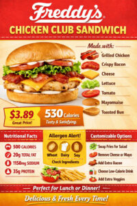 Freddy’s Grilled Chicken Club Sandwich