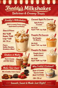 Freddy’s Milkshakes Menu