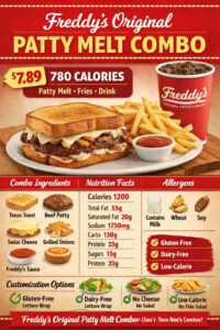 Freddy’s Original Patty Melt Combo