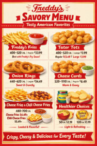 Freddy’s Savory Menu