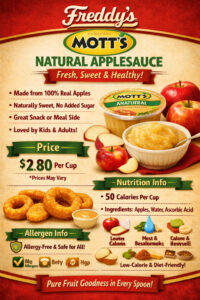 Freddy’s Mott’s Natural Applesauce