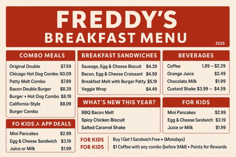 Freddys Breakfast Menu