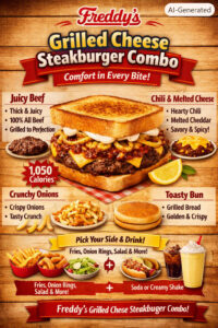 Grilled Cheese Steakburger Combo