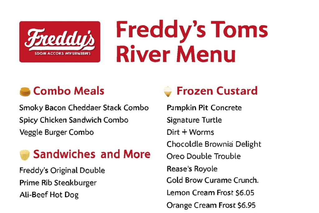 Freddy’s Toms River Menu