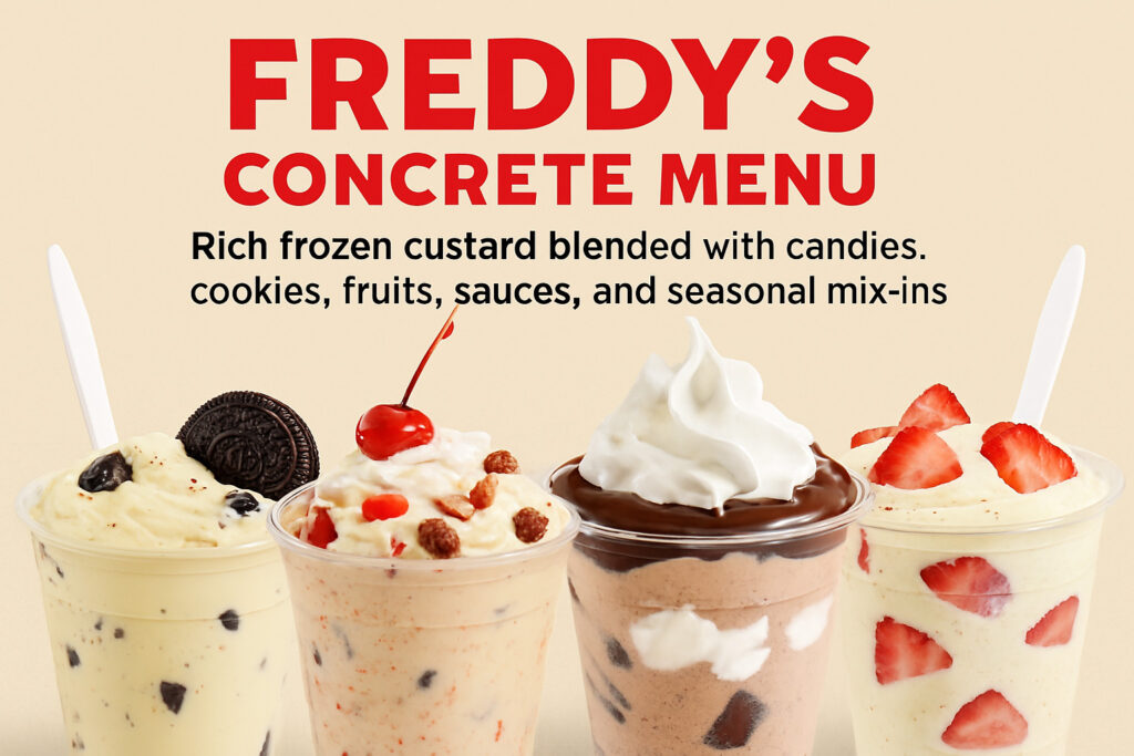 Freddy’s Concrete Menu