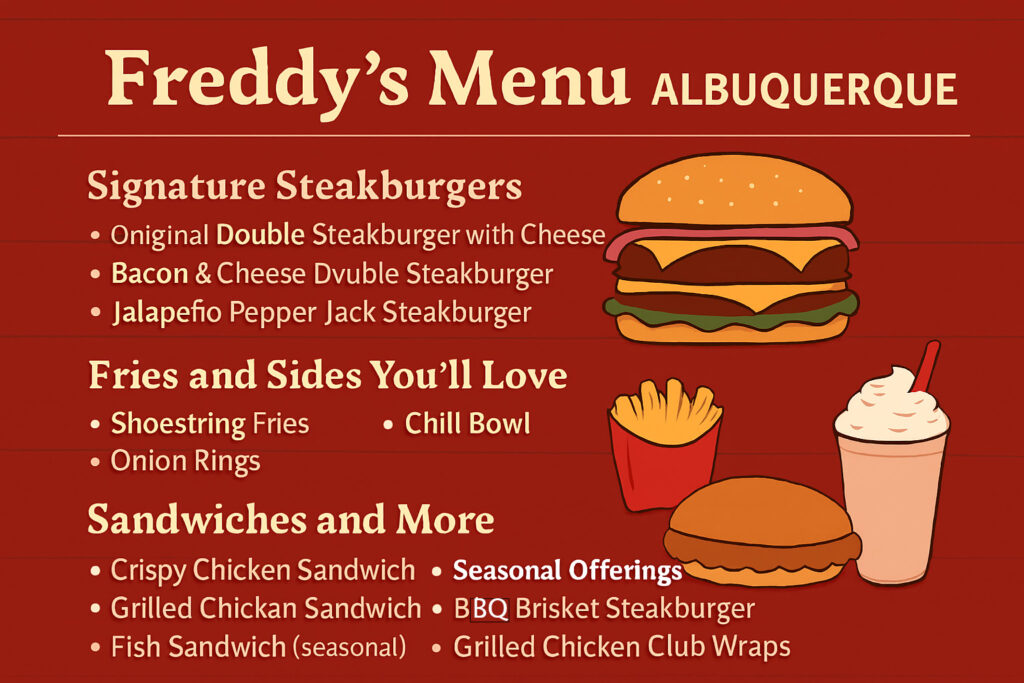 Freddy’s Menu Albuquerque