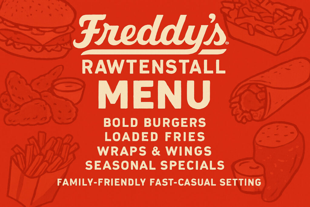 Freddy’s Rawtenstall Menu