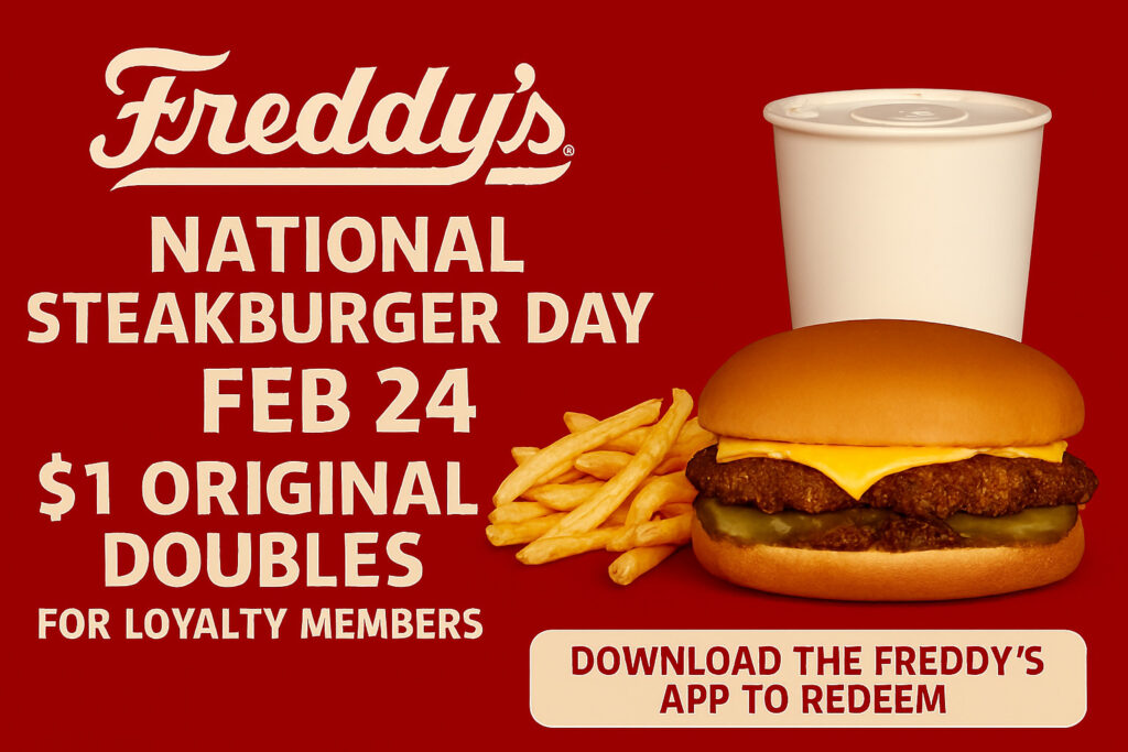 Freddy’s $1 Original Doubles for National Steakburger Day