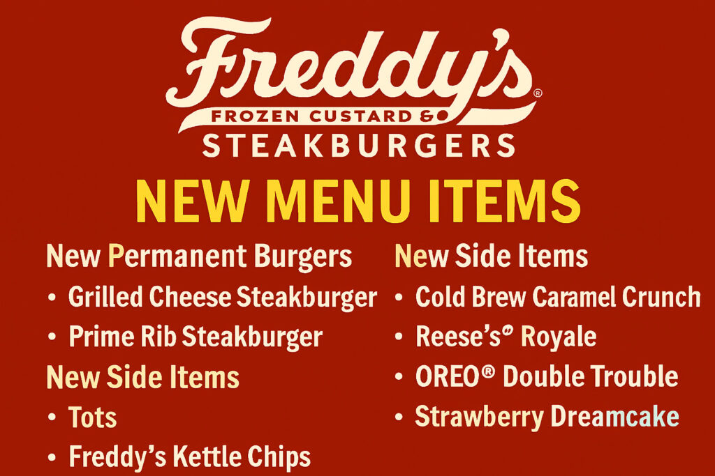 Freddy’s Adds New Burgers and Custard Treats to Menu