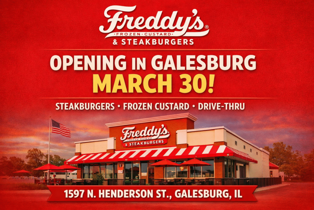 Freddy’s Frozen Custard & Steakburgers Opens in Galesburg on March 30