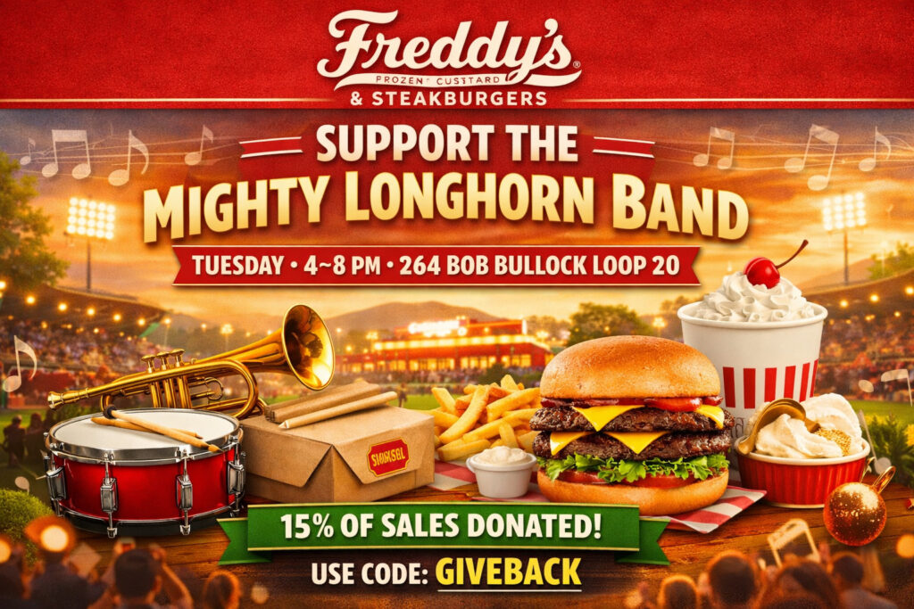 Support the Mighty Longhorn Band at Freddy’s Fundraiser in Laredo