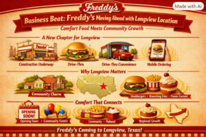 Business Beat Freddy’s Moving Ahead with Longview Location info graphic