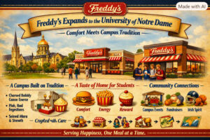 Freddy’s Expands to the University of Notre Dame – Comfort Meets Campus Tradition info graphic