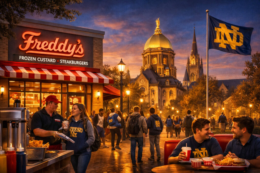 Freddy’s Expands to the University of Notre Dame – Comfort Meets Campus Tradition