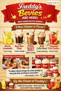 Freddy’s Introduces Freddy’s Bevies info graphic
