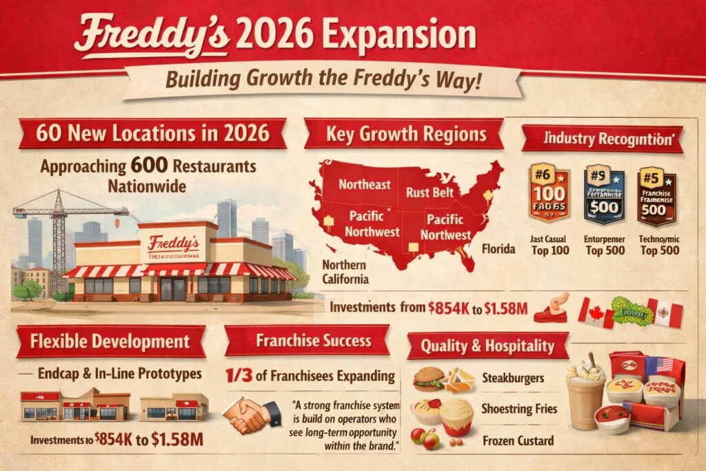 Freddy’s Accelerates Nationwide Expansion with 60 Openings Projected for 2026