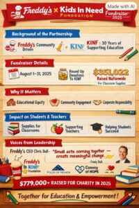 Freddy’s Partners with Kids In Need Foundation in August Fundraiser