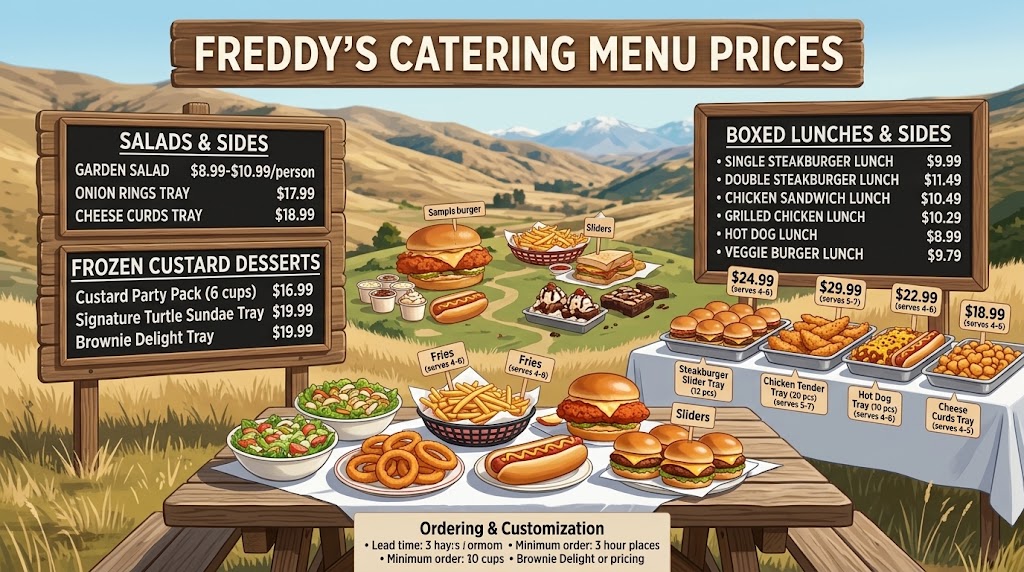 Freddy’s Catering Menu Prices