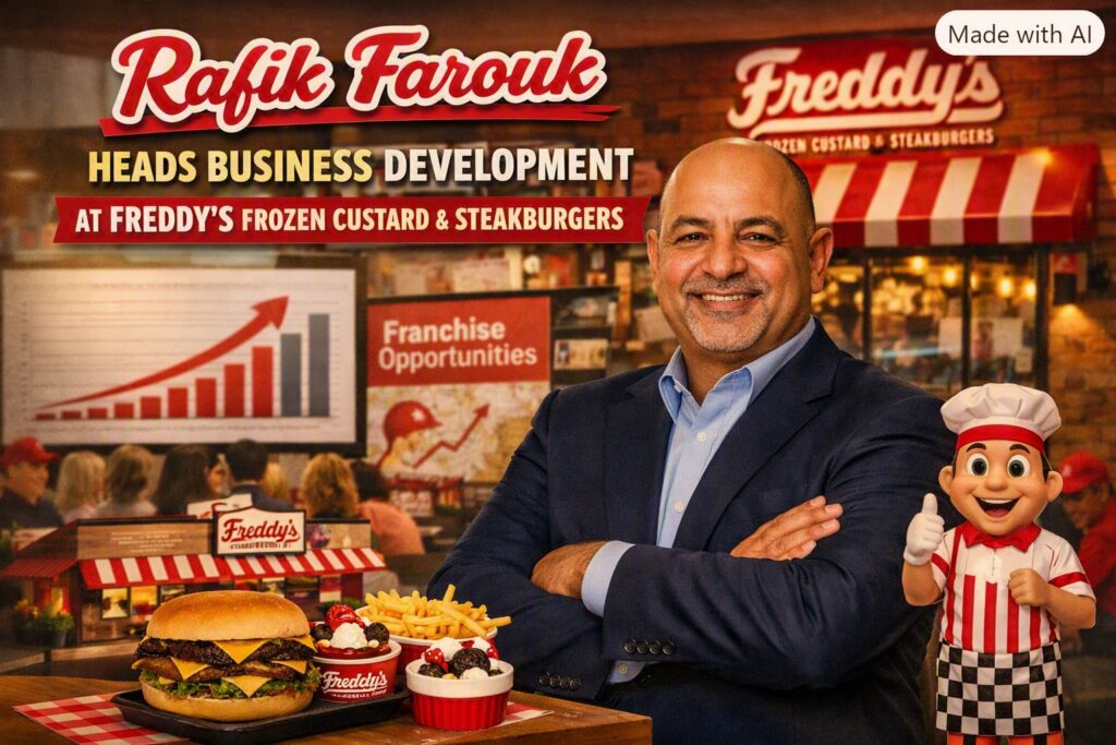 Rafik Farouk Heads Business Development at Freddys Frozen Custard & Steakburgers