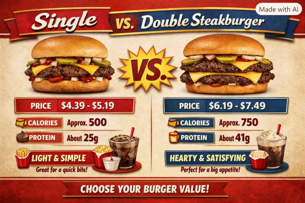 Freddy’s Single vs. Double Steakburger