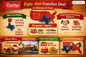 Freddy’s® Expands with Eight‑Unit Franchise Deal in Arkansas and Texas