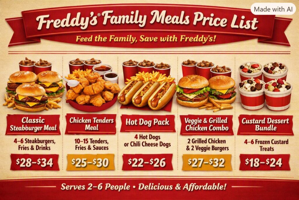 Freddy’s® Family Meals Price List